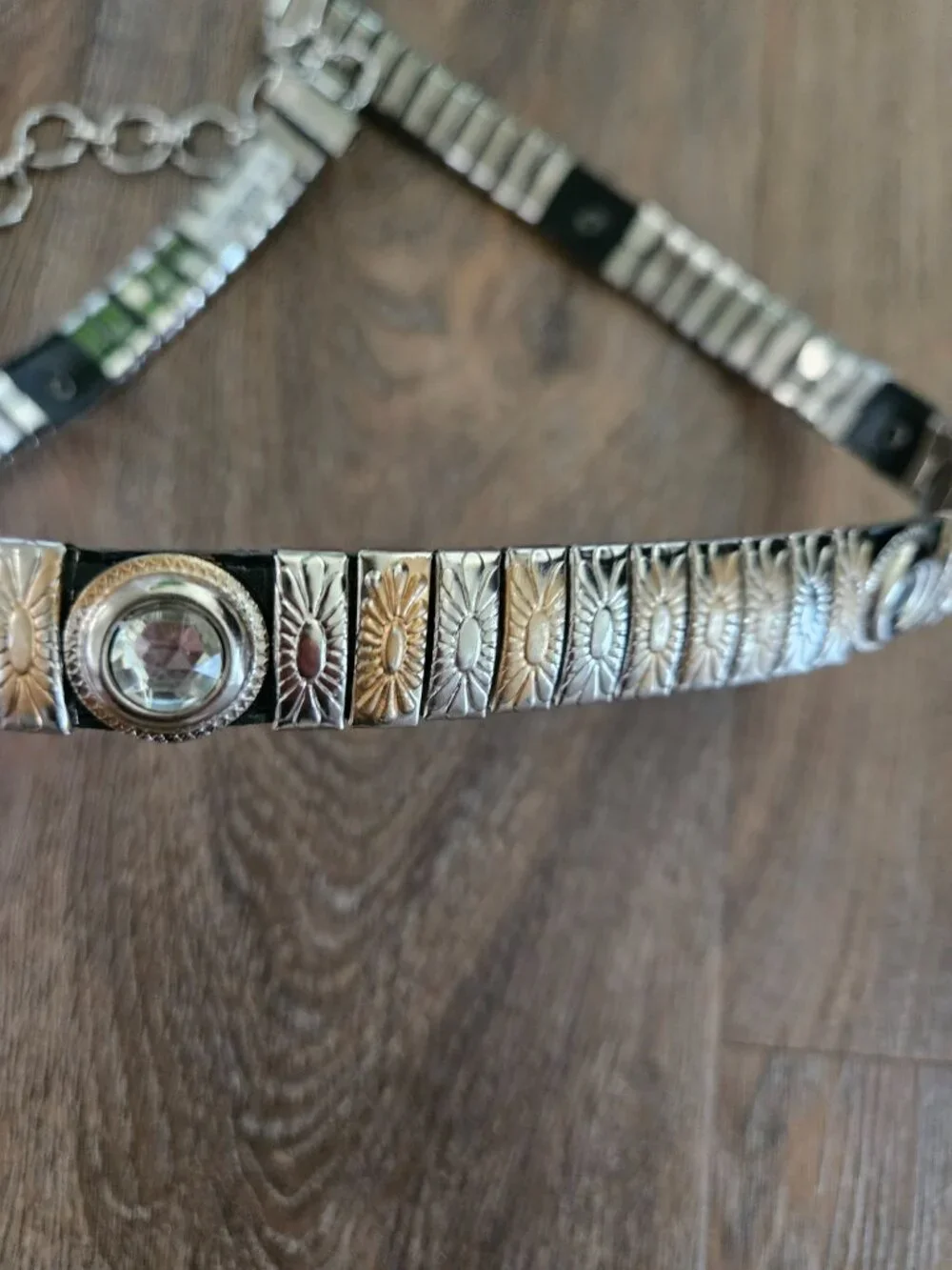 Western boho silver gold metal women's chain belt vintage festival adjustable